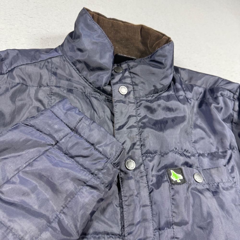 HippyTree Hunter Series Navy Blue Quilted Insulated Jacket Mens Small Corduroy